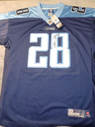 Chris Johnson Tennessee Titans Signed Autograph jersey.  On field/size 52