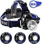 25000LM Super Bright LED Zoom Headlamp USB Rechargeable Headlight Head Torch US