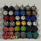 10 RANDOM Real Riders Wheels Rims Tires Set Lot for 1/64 Scale for Hot Wheels