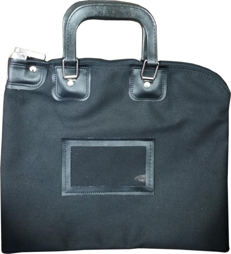 Locking Bank Bag Canvas with Hard Handles (Black)