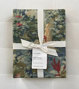 Pottery Barn GREENWOOD Percale Full Queen Duvet Multicolor NWT