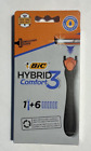 BIC Comfort 3 Hybrid Men's Disposable Razor, 3 Blades, 6 Cartridges and 1 Handle