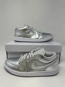 Brand New Nike Air Jordan 1 Low SE 'Metallic Silver' FN5030-001 Women Sizes FAST
