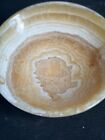 Jade Marble Alabaster Agate Carved Bowl Vintage Antique Estate Beige White Strip