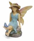 Miniature Fairy Garden Fairy Sitting on Stone w/ Bird Friend - Buy 3 Save $5