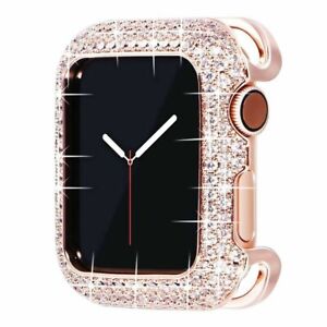 Luxury Metal Cover Bling Diamond Case Frame For Apple Watch Series 9 8 7 6 5 SE