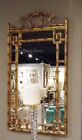 Gold Iron Bamboo Chippendale Wall Mirror Pagoda Asian Hollywood Regency 42