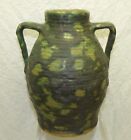 1920s Fulper Primitive Rustic Green Handled Vase Colonial Revival Ware Antique