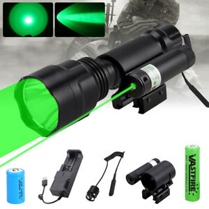 Combo Tactical Green/RED Laser Sight & LED Flashlight Picatinny Rail For Rifle
