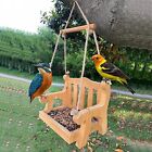 Hanging Bird Feeders for Outdoors,Swing Wooden Chair Balcony Villa Bird Lovers