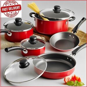 9 Piece Cookware Set Nonstick Pots and Pans Home Kitchen Cooking Non Stick NEW