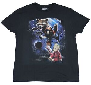Guardians of the Galaxy Adult New T-Shirt - Rocket & Groot Tape in Space