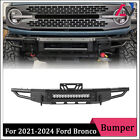Black Front Bumper For Ford Bronco 2021 2022 2023 2024 Heavy Duty Black Steel (For: 2022 Ford Bronco)