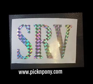 SRV or Your Initials Holographic Prism Guitar Sticker Decal Stevie Ray Vaughan