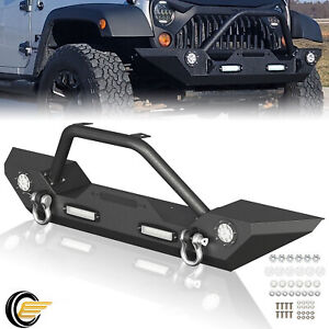 Front Bumper For Jeep Wrangler JK JL Gladiator JT 07-22 w/Winch Plate & Lights (For: Jeep)