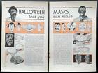 “Halloween Masks You Can Make” 1931 HowTo PLANS vintage Paper Mache