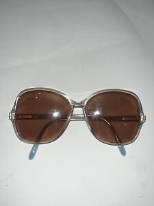 Vintage Gucci 1980s Clear & Blue Brown Shade Lens Sunglasses