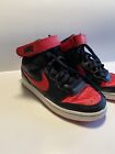 Nike Court Borough 2 Mid Sneakers Shoes - Youth 6 - Black/Red CD7782-003