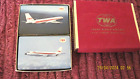 TWA Vintage Playing Cards Poker Double Set Red Velvet Slider Box Unopened