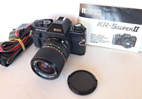 Ricoh KR-5 Super II 35mm Camera RKN Auto Zoom 35-70 f 3.5-4.5 Lens Manual Strap