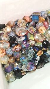 40 Pcs Large beads Crystal Bead Lot Faceted Transparent Glass