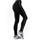 Adidas Womens Trefoil Stripe Leggings Black Sz XS Athletic Stretch Mid Rise