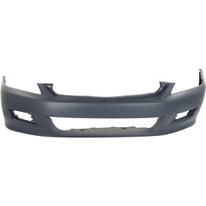 Front Bumper Cover For 2006-2007 Honda Accord Coupe w/ fog lamp holes Primed (For: 2007 Honda Accord)