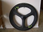 Rear 700C 70mm Tri 3 Spoke Carbon Fiber Wheel Disc Brake 3k Matte W Goodyear F1
