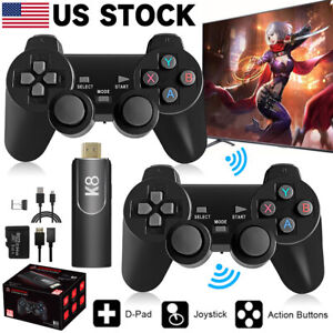 128G Game Stick Retro Game Console 4K HD 2.4G Wireless Controller 40000+Games US