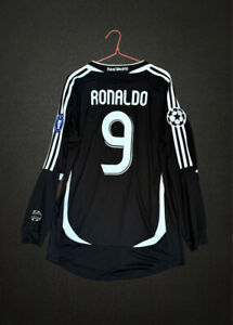 Retro Ronaldo 9 Jersey Real Madrid 2006/2007 Jersey Black Long sleeve Jersey XL