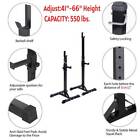 2Pcs Barbell Rack Adjustable Stand Squat Bench Press Weight Exercise Home Gym