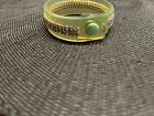 Swarovski lime jelly snap close bracelet 3 rows mini crystals made in Italy
