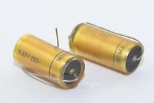 2x WIMA TFM Capacitor / Vintage Tone Capacitor, 0.47 μF / 250 VDC, Axial, NOS