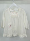 MAGNOLIA PEARL Women One Size White Peasant Embroidered Flowy Top