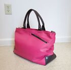Nook Waxed Canvas flamingo Pink/Brown Tote Zippered Multipurpose Bag