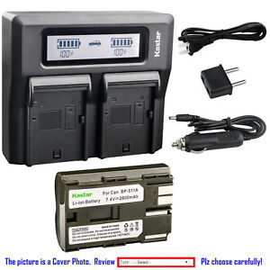 BP-511 Battery or Dual LCD Charger for Canon PowerShot G1 G2 G3 G5, G5 Pro, G6