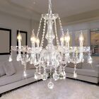 Classic Crystal Candle Chandelier 6-Light Pendant Lamp Bedroom Dining Room Decor