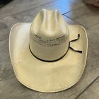 Resistol RR 7X Shantung Straw Western Cowboy Hat Mens 7 1/8 Natural Cattleman