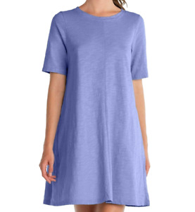 FRESH PRODUCE XL Peri BLUE LORNA Cotton Jersey Slub Swing Dress $65 NWT XL