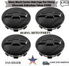 4 x BLACK Chevy Suburban Tahoe Center Caps 9596403 3.25 18 20 22 inch  Wheels (For: 2020 Chevrolet)