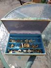 Vintage MELE type  EARRING JEWELRY Travel BOX With  Costume jewelry