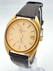 Omega 168.0056 Cal.1011 Watch Men Automatic Round Date 35mm Gold Vintage