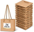 New Listing24 Pack Extra Small Gift Bags with Handles, 4''X 2.4''X 4.7'' Mini Kraft Paper G