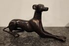 Vintage Bronze Greyhound Dog Figurine Statue Art Deco Heavy 11