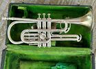 C.G. Conn New Invention Cornet 1911 - Silver - Great Cond. w/Orig Case - Key Bb