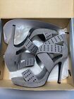 Charlotte Russe Tan Strappy Ankle High Heels Sz 9 Grey With Box
