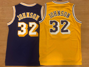 Custom Legend Throwback 32# Johnson Magic Basketball Jersey Los Angeles Stitched