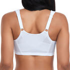 Women Front Closure Wire Free Back Full Support Posture Corrector Bra Firm Hold