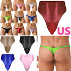 US Men's Glossy Briefs Bulge Pouch Thongs G string Low Waist Swimwear Underwear