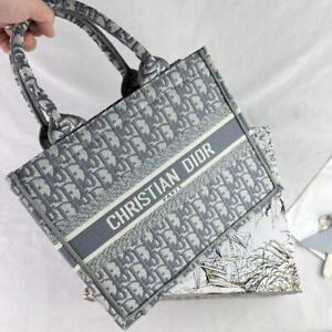 Dior Oblique Book Tote Medium Bag Gray japan